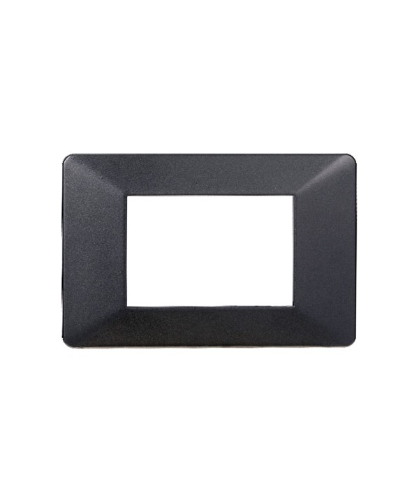 ETTROIT Placca Plastica Serie Starlight 3P Colore Acciaio Scuro Compatibile Con Vimar Plana