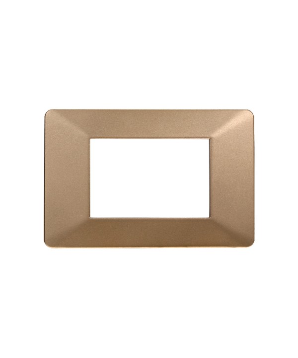 ETTROIT Placca Plastica Serie Starlight 3P Colore Oro Compatibile Con Vimar Plana