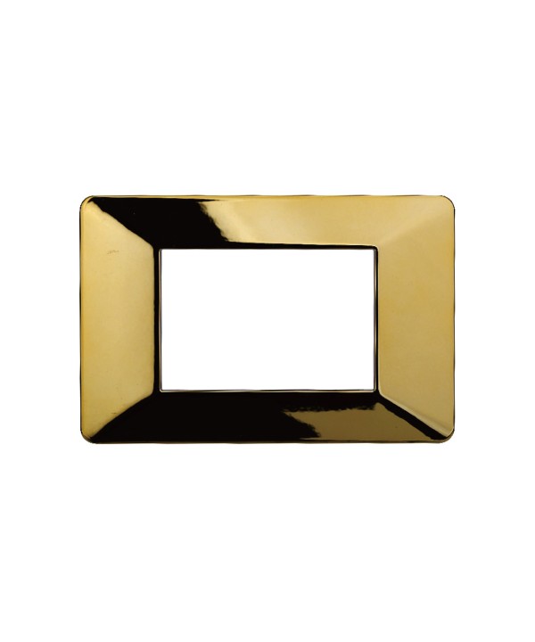 ETTROIT Placca Plastica Serie Starlight 3P Colore Oro Lucido Compatibile Con Vimar Plana