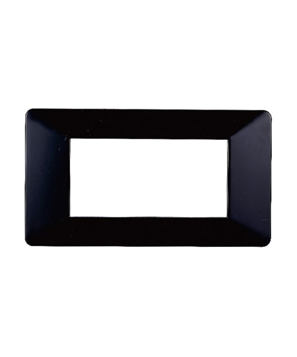 ETTROIT Placca Plastica Serie Starlight 4P Colore Nero Compatibile Con Vimar Plana