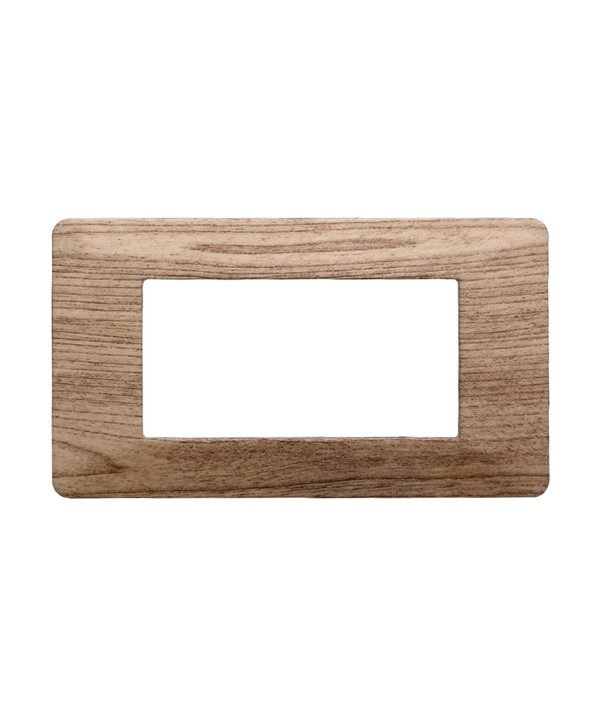 ETTROIT Placca Plastica Serie Starlight 4P Colore Legno Chiaro Compatibile Con Vimar Plana
