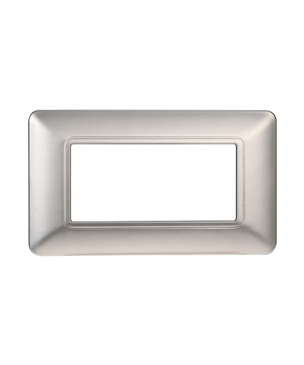 ETTROIT Placca Plastica Serie Starlight 4P Colore Silver Compatibile Con Vimar Plana