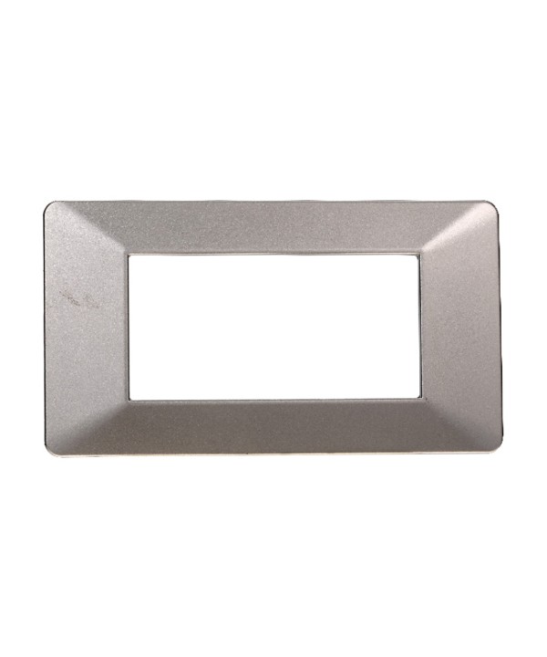 ETTROIT Placca Plastica Serie Starlight 4P Colore Titanio Compatibile Con Vimar Plana