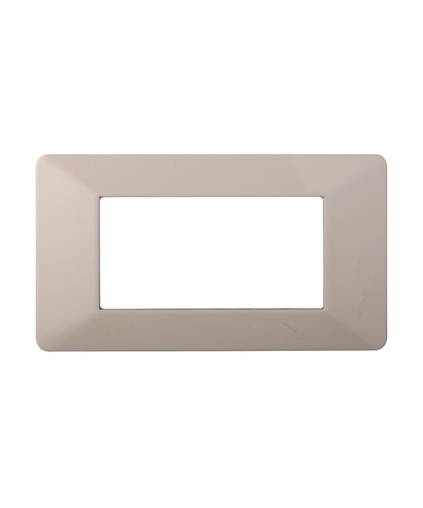 ETTROIT Placca Plastica Serie Starlight 4P Colore Sabbia Compatibile Con Vimar Plana