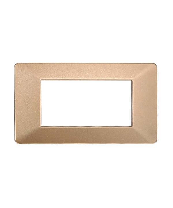 ETTROIT Placca Plastica Serie Starlight 4P Colore Oro Compatibile Con Vimar Plana