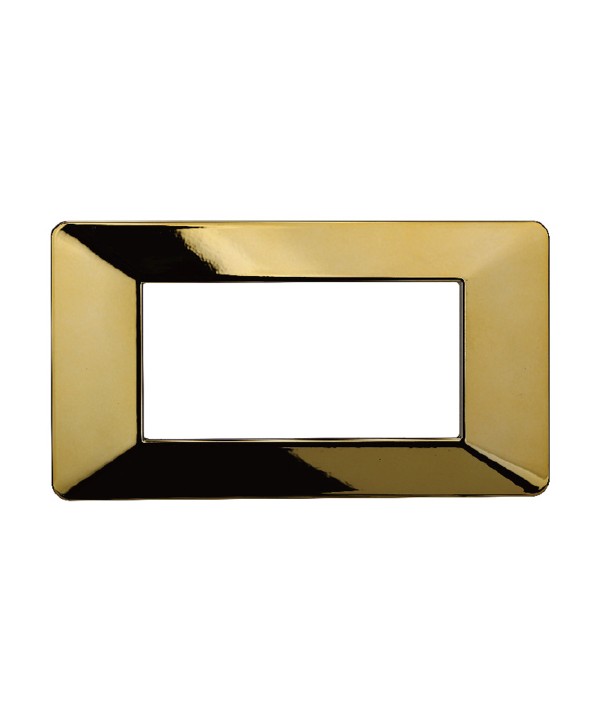 ETTROIT Placca Plastica Serie Starlight 4P Colore Oro Lucido Compatibile Con Vimar Plana