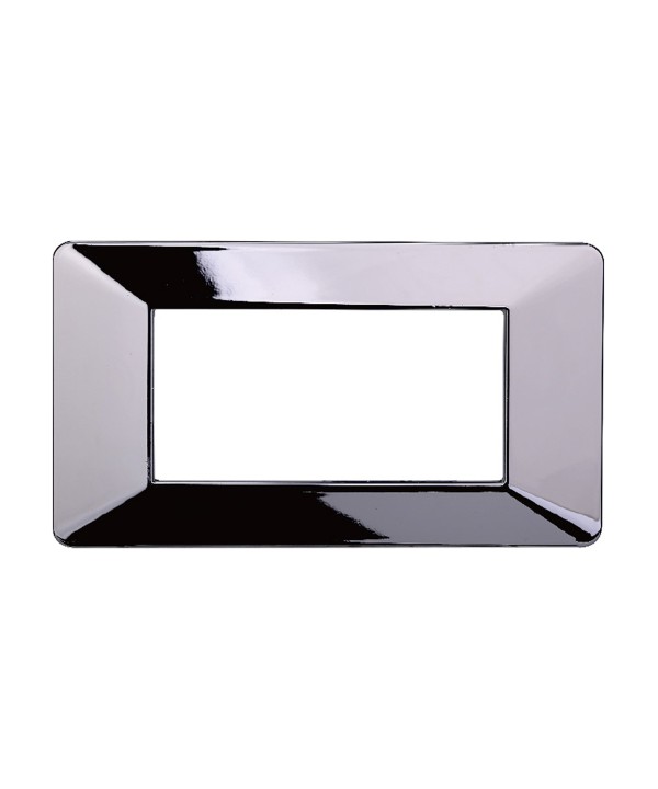 ETTROIT Placca Plastica Serie Starlight 4P Colore Cromato Lucido Compatibile Con Vimar Plana