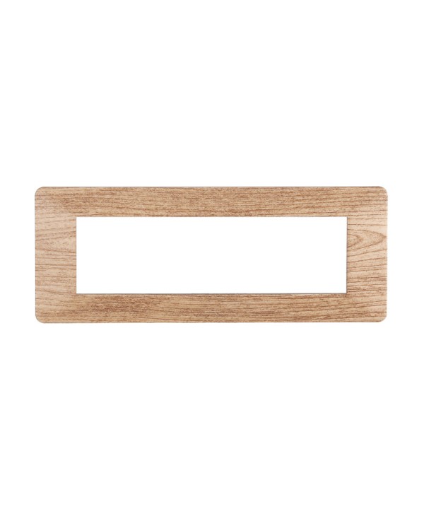 ETTROIT Placca Plastica Serie Starlight 7P Colore Legno Chiaro Compatibile Con Vimar Plana