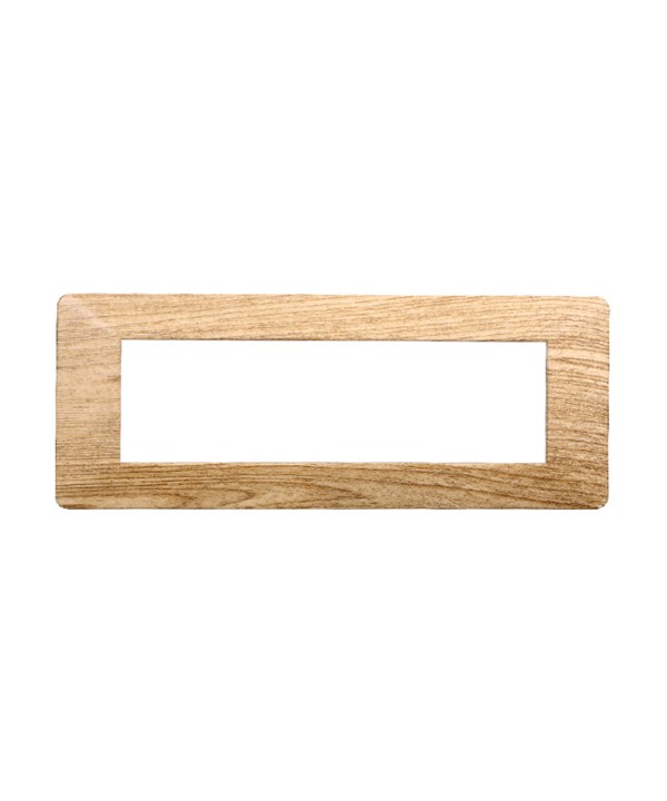 ETTROIT Placca Plastica Serie Starlight 7P Colore Legno Scuro Compatibile Con Vimar Plana