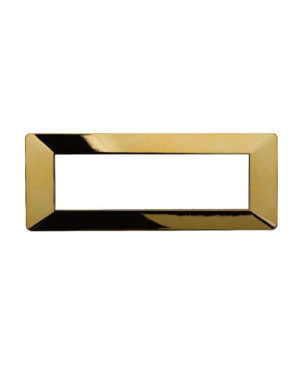 ETTROIT Placca Plastica Serie Starlight 7P Colore Oro Lucido Compatibile Con Vimar Plana