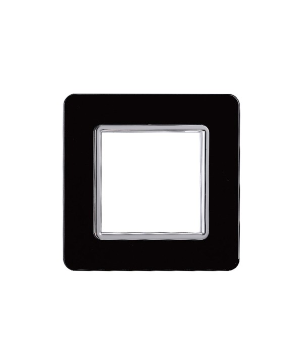 ETTROIT Placca In Vetro Serie Starlight 2P Colore Nero Compatibile Con Vimar Plana