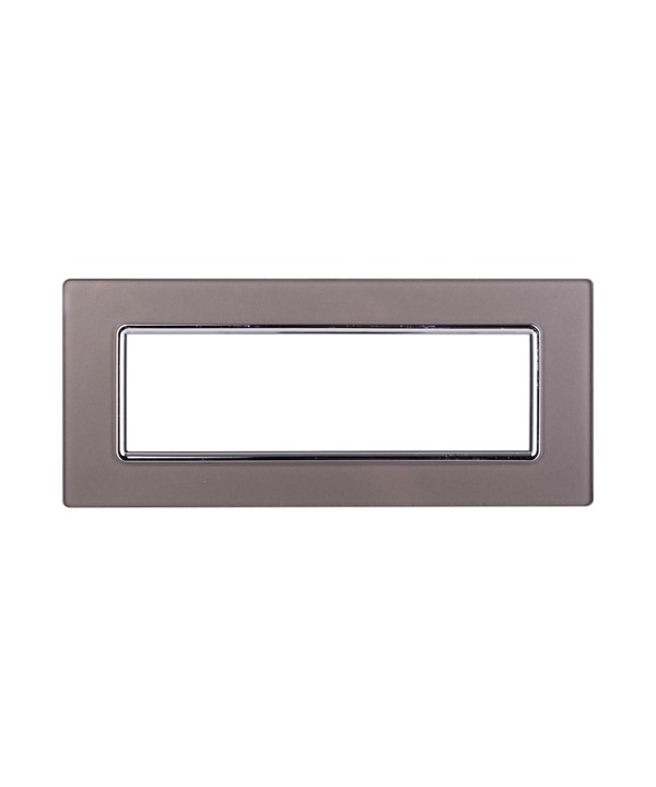 ETTROIT Placca In Vetro Serie Starlight 7P Colore Silver Compatibile Con Vimar Plana