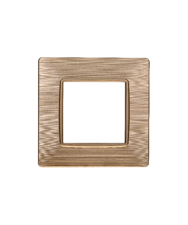ETTROIT Placca Plastica Serie Starlight 2P Colore Oro Satinato Compatibile Con Vimar Plana