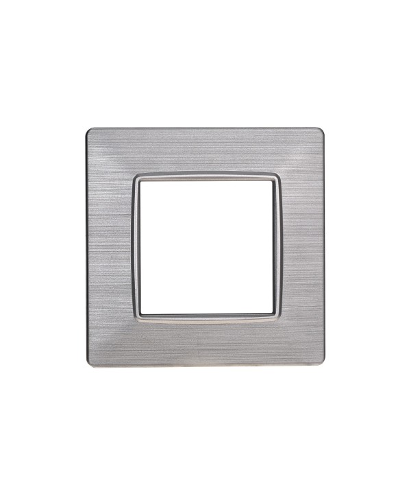 ETTROIT Placca Plastica Serie Starlight 2P Colore Silver Satinato Compatibile Con Vimar Plana