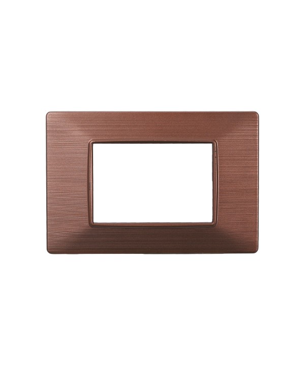 ETTROIT Placca Plastica Serie Starlight 3P Colore Bronzo Satinato Compatibile Con Vimar Plana