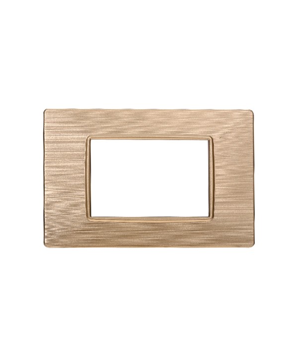 ETTROIT Placca Plastica Serie Starlight 3P Colore Oro Satinato Compatibile Con Vimar Plana