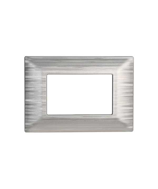 ETTROIT Placca Plastica Serie Starlight 3P Colore Silver Satinato Compatibile Con Vimar Plana