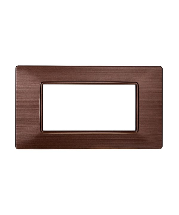 ETTROIT Placca Plastica Serie Starlight 4P Colore Bronzo Satinato Compatibile Con Vimar Plana