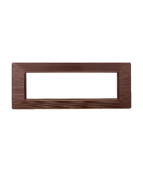 ETTROIT Placca Plastica Serie Starlight 7P Colore Bronzo Satinato Compatibile Con Vimar Plana