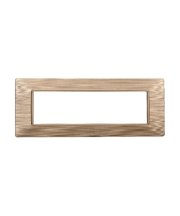 ETTROIT Placca Plastica Serie Starlight 7P Colore Oro Satinato Compatibile Con Vimar Plana