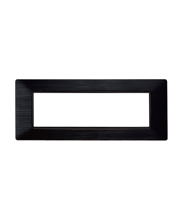 ETTROIT Placca Plastica Serie Starlight 7P Colore Nero Satinato Compatibile Con Vimar Plana