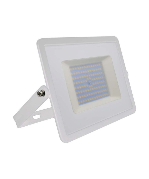 Faro Led Flood Light 100W 8700lm IP65 Slim 261X217X32mm Carcassa Bianca Luce 4000K SKU-215968
