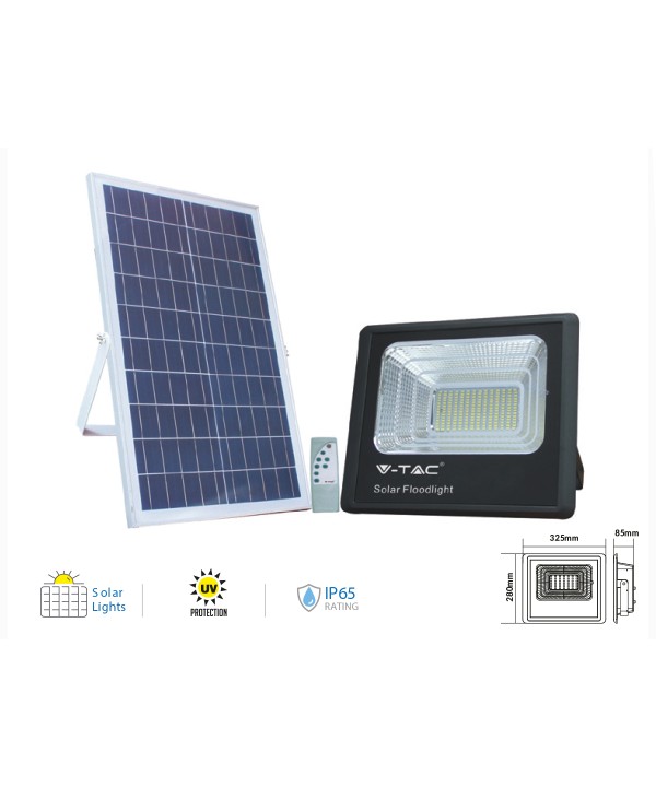 Faro Led Flood Light Con Pannello Solare 100W Freddo 6000K IP65 Telecomando Incluso SKU-94012