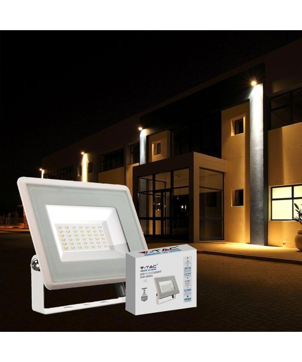 Faro Led Flood Light 20W 1650lm IP65 Slim 120x105x27mm Carcassa Bianca Luce 6400K SKU-6742