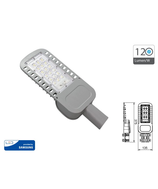 Lampione Stradale Led 30W 4000K 120lm/W Street Lamp Per Strada Giardino Villa IP65 SKU-21956