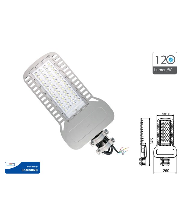 Lampione Stradale Led 100W 4000K 120lm/W Street Lamp Per Strada Giardino Villa IP65 SKU-21960