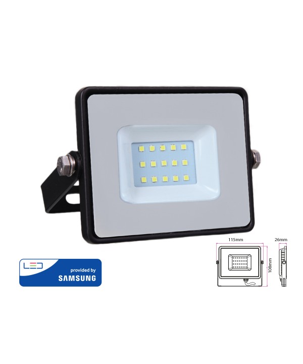 Faro Proiettore Led Flood Light 10W Bianco Neutro Carcassa Nera Chip Samsung Garanzia 5 Anni SKU-425