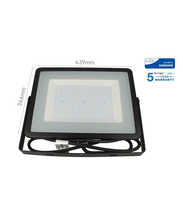 Faro Led Flood Light 200W IP65 Bianco Neutro Super Slim 56mm Carcassa Nera Samsung Garanzia 5 Anni SKU-10027