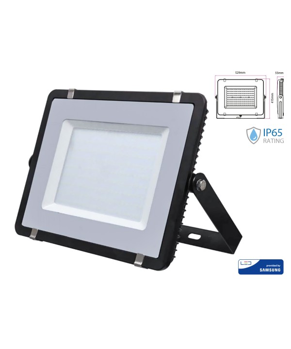 Faro Led Flood Light 300W IP65 Bianco Neutro Super Slim 55mm Carcassa Nera Samsung Garanzia 5 Anni SKU-10031
