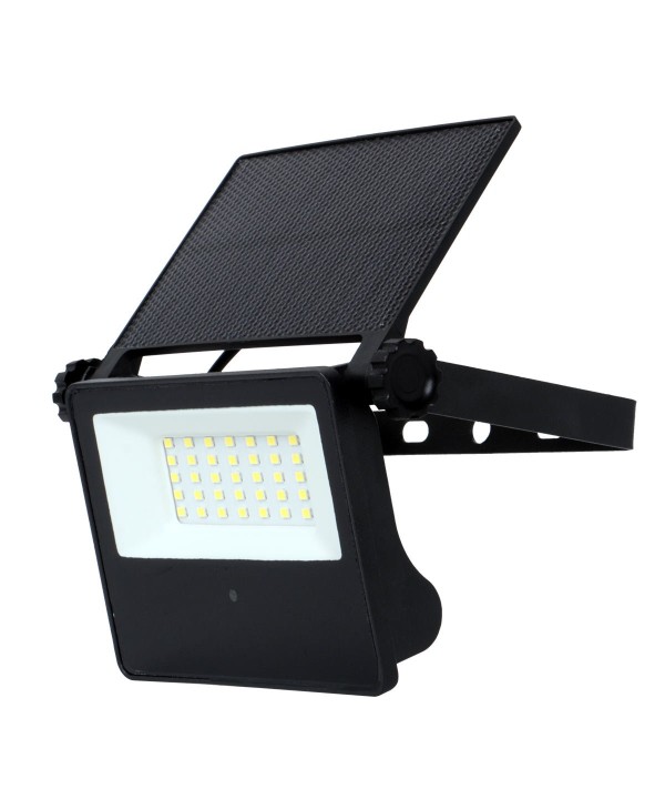 Lampada Faro Led Slim Con Pannello Solare Monocrystalline 10W 1300LM 4000K IP65 Sensore Movimento Microonde