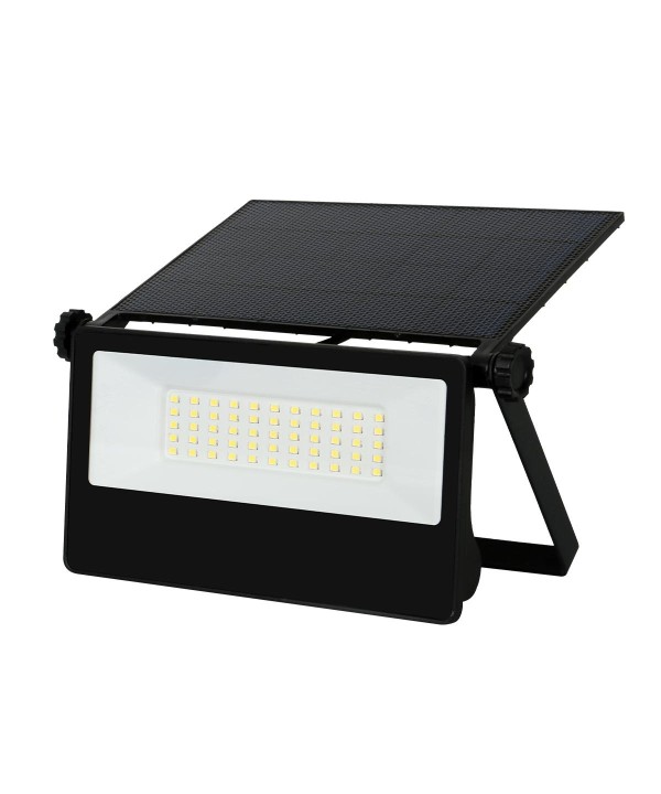 Lampada Faro Led Slim Con Pannello Solare Monocrystalline 20W 1800LM 4000K IP65 Sensore Movimento Microonde