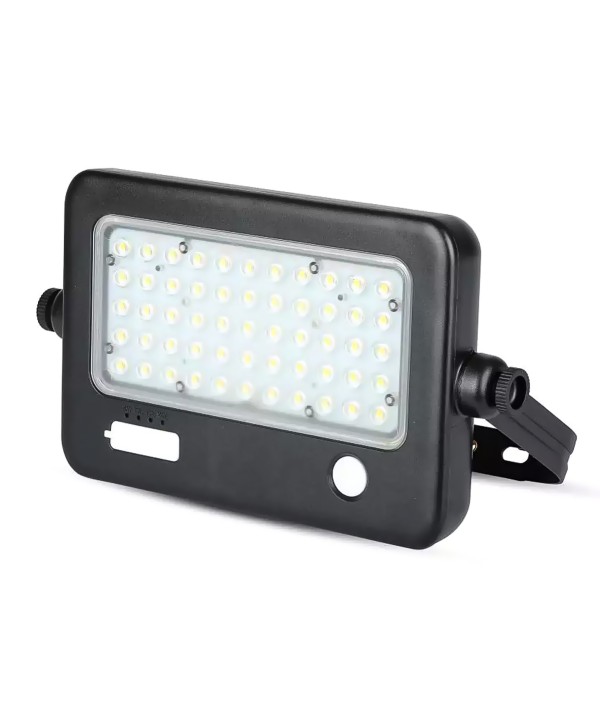 Lampada Faro Led Con Pannello Solare 10W 1100LM 4000K Doppio Sensore PIR Base Inclinabile IP65 SKU-8674