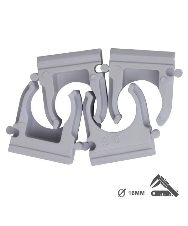 5 PZ Clip Fissatubo A Scatto Diametro 16mm Per Tubi Rigidi e Flessibile Made In Italy