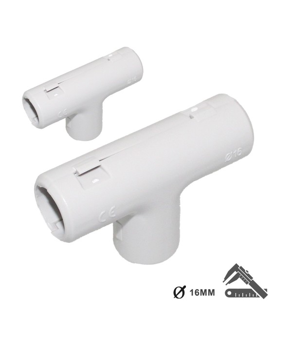 2 PZ Giunto T Ispezionabile Reversibile Per Tubo Rigido Diametro 16mm IP40 Made In Italy