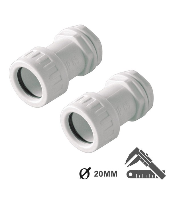 2 PZ Bloccatubo Raccordo Tubo Scatola Diametro 20mm Per Tubo Rigido IP65 Made In Italy
