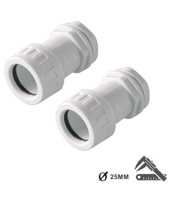 2 PZ Bloccatubo Raccordo Tubo Scatola Diametro 25mm Per Tubo Rigido IP65 Made In Italy
