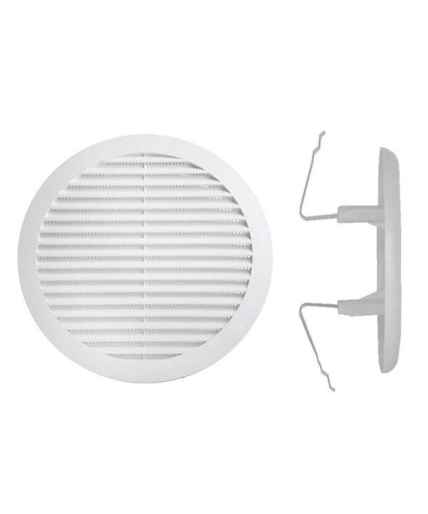 Griglia di Ventilazione Rotonda Con Molla D90mm Foro Regolabile 55-85mm Made In Italy
