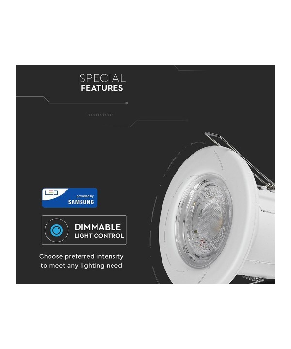 Faretto Led da Incasso Dimmerabile 5W 6400K Colore Bianco IP65 Resistente al Fuoco Senza Driver SKU-8181