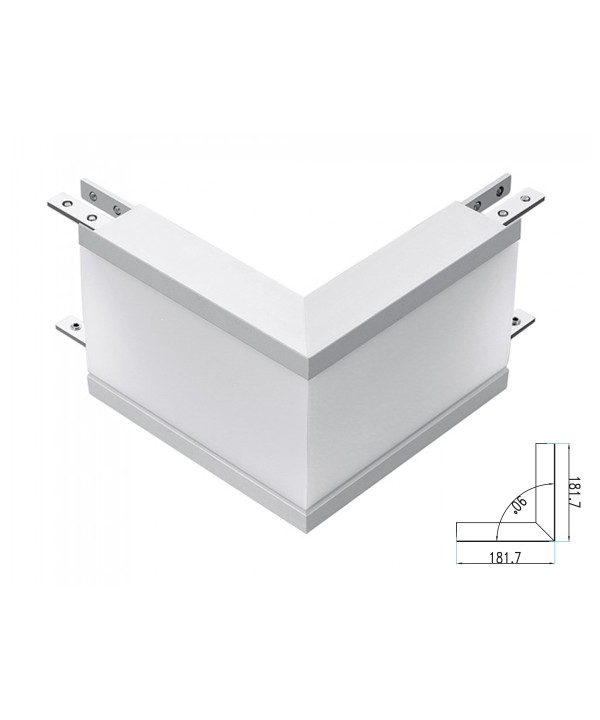Connettore Giunto Forma L Curva Angolo Esterno 12W Bianco 4000K Per Lampada Led Lineare Da Incasso FP0381 SKU-389