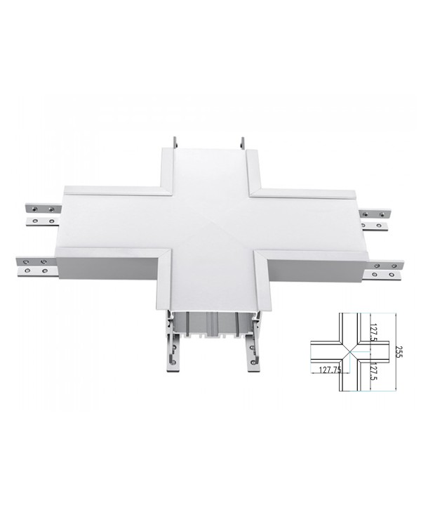 Connettore Giunto Forma X Standard 16W Bianco 4000K Per Lampada Led Lineare Da Incasso FP0381 SKU-393