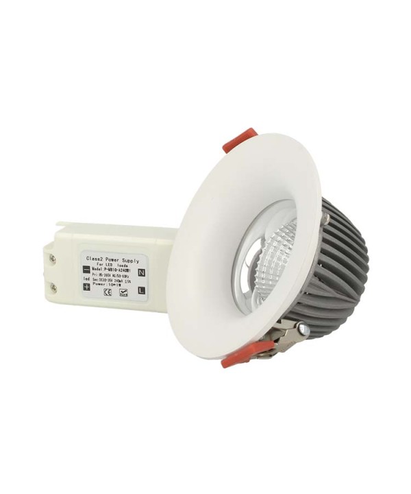 Faretto Led Da Incasso 10W Bianco Neutro 90mm 60 Gradi