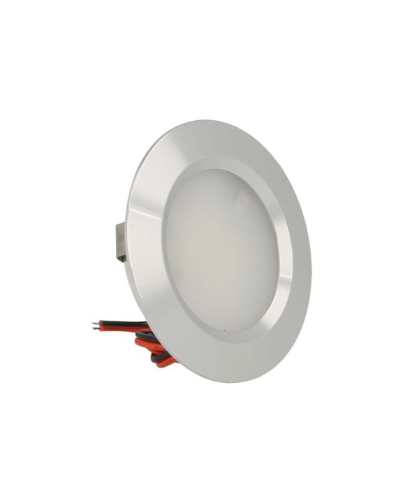 Mini Faretto Led Da Incasso Rotondo 3W AC/DC 12V DC 24V Bianco Caldo Foro 50mm Carcassa Alluminio Satinato