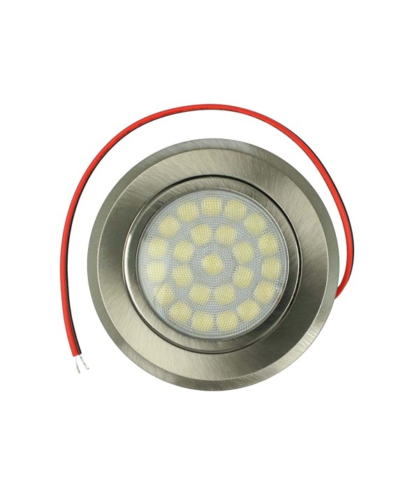 Mini Faretto Led Da Incasso Touch Dimmer Controllo Carcassa Nichel Satinato 3000K DC12V DC24V 3W Foro 55mm