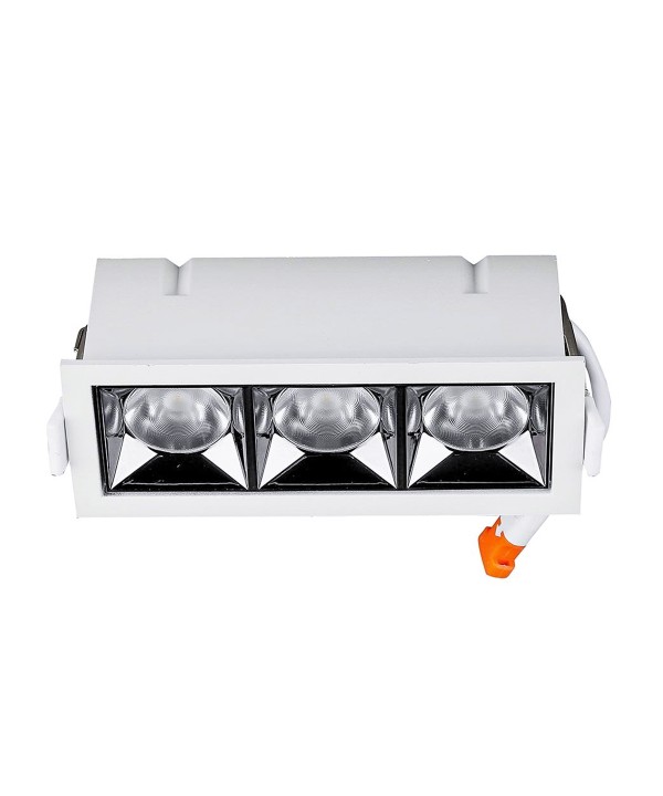 Faretto Led Da Incasso Rettangolare 3X4W Neutro 4000K UGR<19 Riflettore 38° CRI>90 Chip Samsung SKU-989