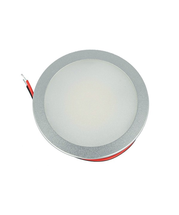 Mini Faretto Led Da Incasso Rotondo 5W AC/DC 12V DC 24V Bianco Caldo Foro 60mm Colore Alluminio Satinato
