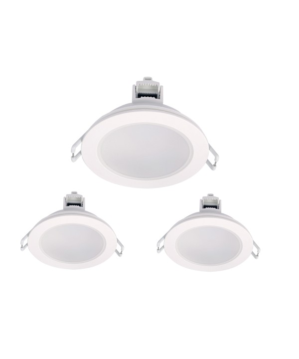 3 Faretti Led Da Incasso Dimmerabile 5W 220V Rotondo Bianco 4000K D87mm Foro 70mm IP65